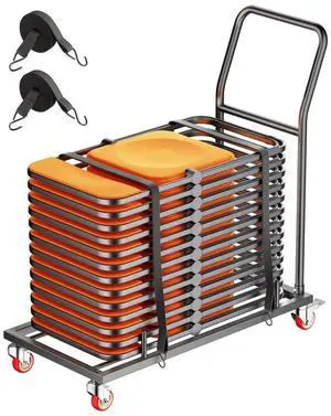Folding Chair Rack Cart for 25 Chairs of 300 LBS L-shape Horizontal