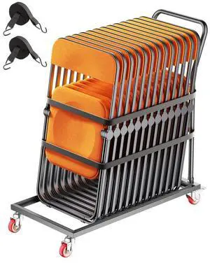 Folding Chair Rack Cart for 25 Chairs of 300 LBS L-shape Vertical