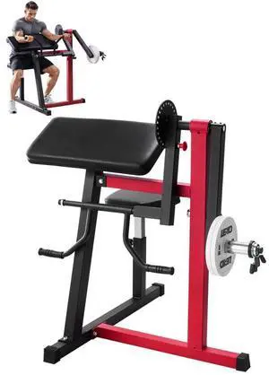 2 in 1 Preacher Curl Bench Bicep Curls and Triceps Extension Machine Home Gym