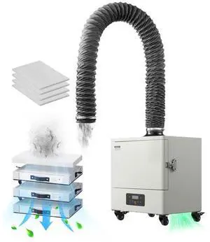 Solder Fume Extractor 459 m³/h 280W Brushless Motor 4-Stage Filters & 10 Speeds