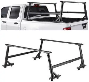 Truck Ladder Rack Non-Drilling Bed Rack 800 lbs Capacity for Large Cargo