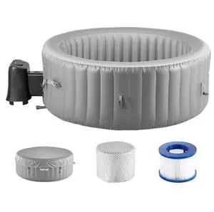 Inflatable Hot Tub 4 to 6 Person 81.9 x 26in Round Portable Outdoor Spa 130 Jets