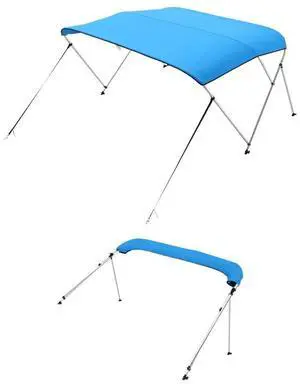 3 Bow Boat Bimini Tops 6'Lx(67"-72")W x 46"H Awning Canopy Pacific Blue