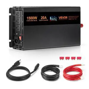 Sump Pump Battery Backup System 1500W LCD Auto Switches to Battery Inverter