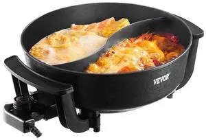 Electric Hot Pot 5 L Non-Stick Shabu-shabu Hot Pot with Divider for 6-10 People