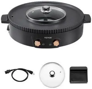 Hot Pot with Grill 1800W 2-in-1 Electric Smokeless Grill Hot Pot for 2-8 People