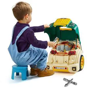 VEVOR Engine Toy Kids Mechanic Car Repair Set with Removable Parts Green