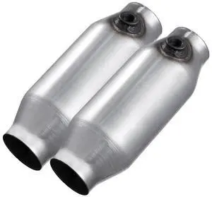 Universal Catalytic Converter 2.5 Inch Inlet and Outlet 2 Pack with O2 Port