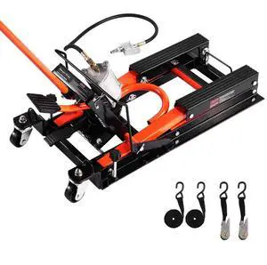 1500lbs Hydraulic & Pneumatic  Motorcycle Jack Lift Hoist Stand Bike 2-Caster