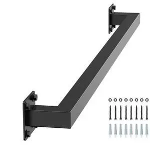 3ft Wall Mounted Stair Handrail Black Iron 250lbs Load Capacity Square Tube