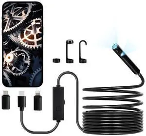 VEVOR Dual Lens Borescope Endoscope Camera for Android IOS & 16.4FT Snake Cable
