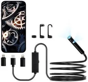 VEVOR Dual Lens Borescope Endoscope Camera for Android IOS & 10FT Snake Cable
