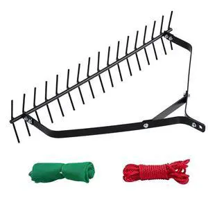 32x6.3 in Pond Aquatic Weed Rake Double-Sided Lake Weed Removal Rake 30ft Rope