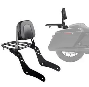 Motorcycle Backrest Sissy Bar with Luggage Rack for Honda Rebel 2021-2024 18 in