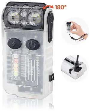 Rechargeable Keychain Flashlight Mini LED Flashlight with Clip & Magnetic Tail