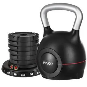 VEVOR Kettlebell, Adjustable Kettlebell with 7 Weight Levels (5, 11.5, 18, 24.5, 31, 37.5, 44 lbs), Die-Cast Aluminum and ABS Material, for Grip Strength Training, Full-body Workout & Cross-Training VEVOR Kettlebell, Adjustable Kettlebell with 7 Weight Levels (5, 11.5, 18, 24.5, 31, 37.5, 44 lbs), Die-Cast Aluminum and ABS Material, for Grip Strength Training, Full-body Workout & Cross-Training