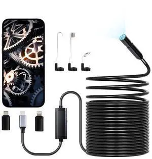 VEVOR Endoscope Camera 1920P HD Borescope for Android & IOS with 49.2FT Cable
