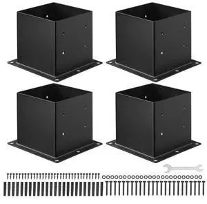 4 Pack 4x4 Post Base Brackets Wood Fence Post Anchor Inner Size 3.6x3.6 inch