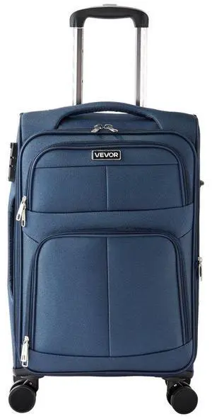 20-Inch Softside Expandable Luggage with Spinner Wheels Carry on Suitcase Blue