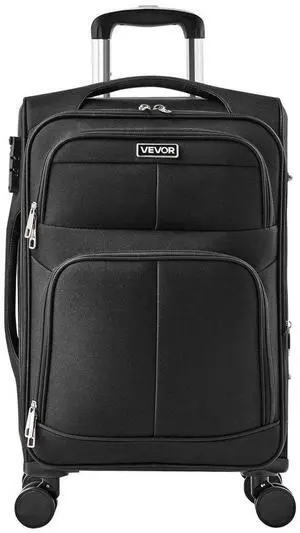 20-Inch Softside Expandable Luggage with Spinner Wheels Carry on Suitcase Black