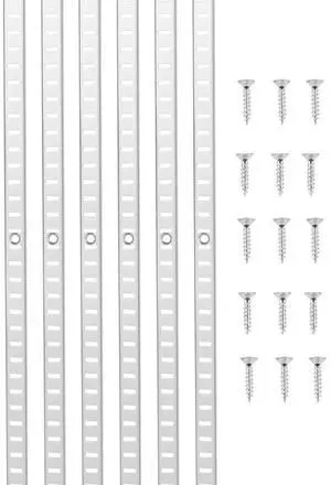 VEVOR Shelf Track 36.3-inch 6 Pack Adjustable Steel Wall Mounted Shelf Pilaster
