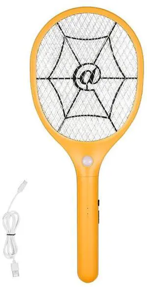 Electric Fly Swatter with 3 Layers Mesh and 500mAh Battery Yellow & Black