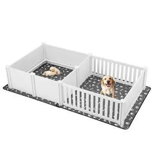 Dog Whelping Box 93.3x48.4x18.1 inch Door Height Adjustable for Extra Large Dogs