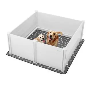 Dog Whelping Box 60x60x24 inch with Height Adjustable Door for Extra Large Dogs
