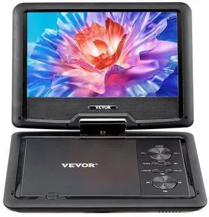 Portable DVD Player 10.1 inch HD Swivel Display Screen 4 Hours Built-in Battery