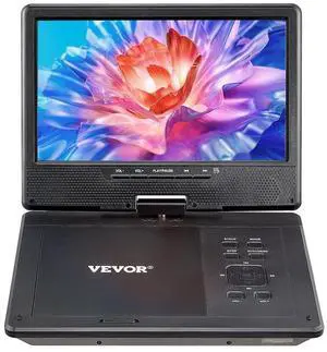 VEVOR Portable DVD Player 9 in HD Swivel Display Screen 4 Hours Built-in Battery