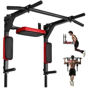 Multifunctional Pull Up Bar Wall Mounted Chin Up Bar Dip Station Heavy Duty