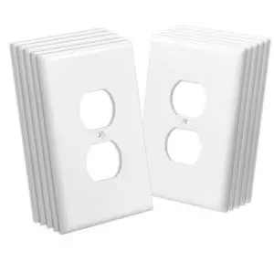 1-Gang Duplex Outlet Covers Wall Outlet Cover 10 Pack Receptacle Faceplate
