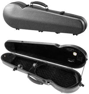 Portable Composite Carbon Fiber 4/4 Full Size Violin Case Black Carrying Bag