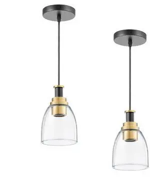 VEVOR Pendant Light 1-Light Pendant Lighting with Glass Shade Adjustable Height