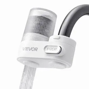 Faucet Mount Water Filter Sink Water Purifier for Kitchen Vertical White