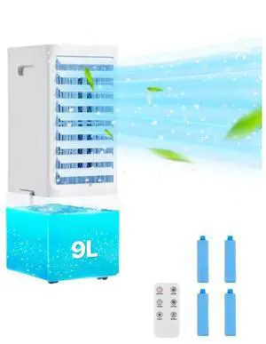 Evaporative Air Cooler 9L 550 CFM Swamp Air Conditioner with 2 Ice Boxes