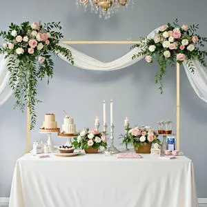 2Pcs Over The Table Rod Stand with Clamp Arch Frame Decor 28"-98" L Adjustable