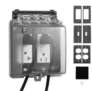 Outdoor Outlet Cover 2-Gang Lockable Weatherproof Electrical Outlet Cover