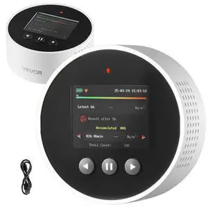 Radon Air Quality Meter Detector for Home 3.3Bq to 37kBq/m³ Battery Powered