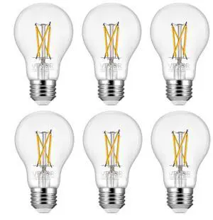 6 Pack Edison Bulbs LED A19 4.5W Dimmable 450 Lumens 2700K E26 Antique