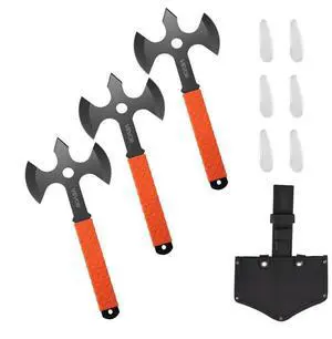 Throwing Axes and Tomahawks 3Pack 13.4 inch Triple Edge Axe Throwing Hatchet Set