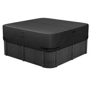 Outdoor Hot Tub Cover 76 x 76 x 20 Inch Weatherproof and Waterproof Black
