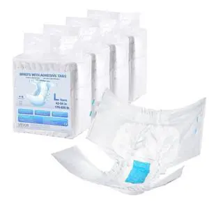 VEVOR Adult Briefs with Adhesive Tabs Incontinence Briefs for Men Women L Size