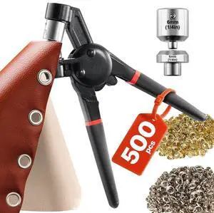 Grommet Tool Kit 500 PCS 1/4 Inch Metal Eyelets Grommets in Gold and Silver