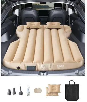 Car Air Mattress Inflatable Car Camping Travel Bed Sleeping Pad Built in Pump