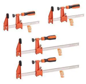 Bar Clamps for Woodworking 2-Pack 6 inch and 2-Pack 12 inch Lockable F Clamp
