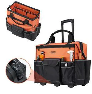 VEVOR Rolling Tool Bag 27 Pockets Heavy Duty Roller Tool Bag on Wheels