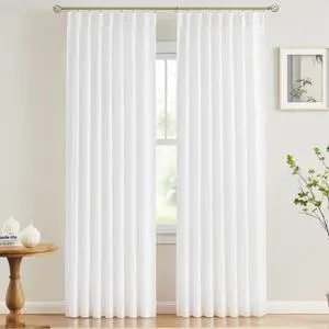 Sheer Curtains 52 W x 84 L inches 2 Panels Window Drapes Rod Pocket Polyester