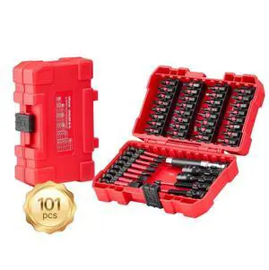 Screwdriver Bit Set 101-Piece Magnetic Bits Blackened Finish with Storage Case