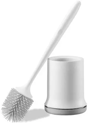 Toilet Brush and Holder Set with PP Handle for Bathroom Deep Cleaning
